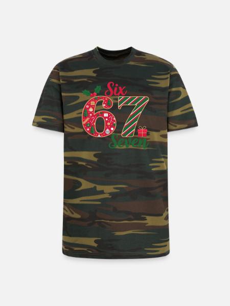 Six Seven Christmas Countdown - Unisex Camo Tee - green camo