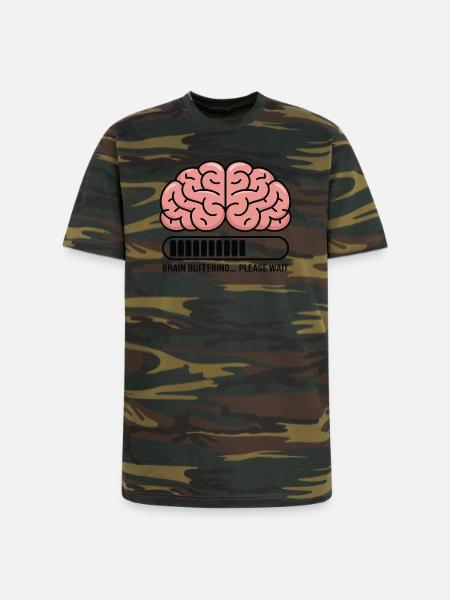 Brain Buffering Loading Graphic - Unisex Camo Tee - green camo