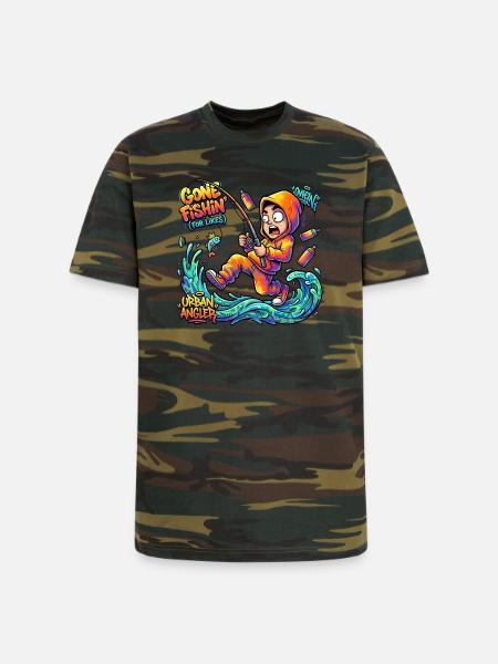 Urban Angler Neon Splash - Unisex Camo Tee - green camo