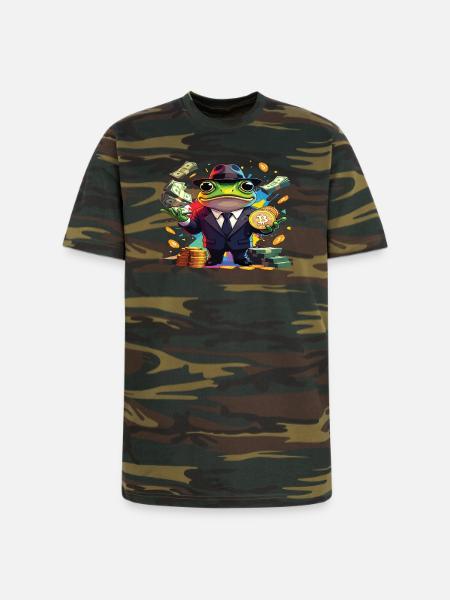 Crypto Frog Tycoon - Unisex Camo Tee - green camo