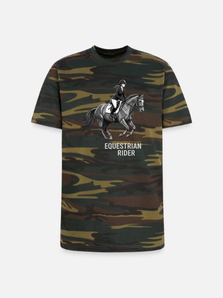 Monochrome Equestrian Rider - Unisex Camo Tee - green camo