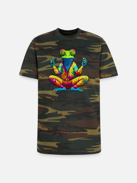 Chameleon Yoga - Unisex Camo Tee - green camo