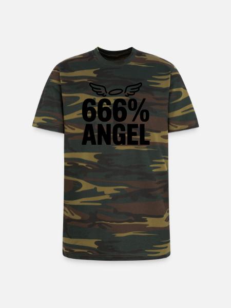 666% Angel - Unisex Camo Tee - green camo