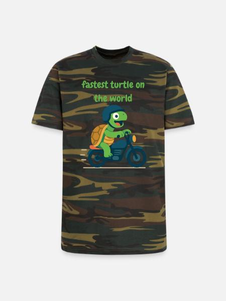 Turtle driver motorcycle - Unisex Camo Tee - green camo