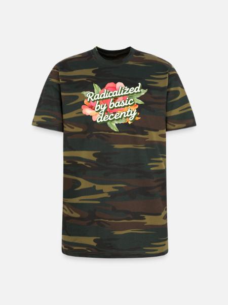 Radicalized by Basic Decency - Unisex Camo Tee - green camo