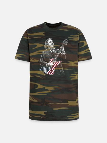 Chester A. Arthur  Playing Guitar  - Unisex Camo Tee - green camo