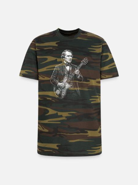 Andrew Johnson Guitarist Portrait  - Unisex Camo Tee - green camo
