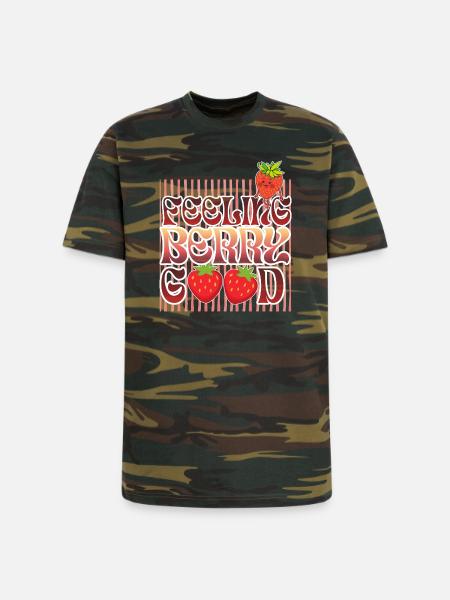 Feeling Berry Good - Unisex Camo Tee - green camo