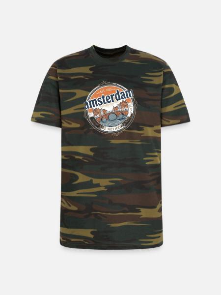 Amsterdam Bridge City Seal - Unisex Camo Tee - green camo
