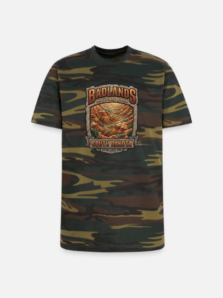 Badlands National Park Tee - Unisex Camo Tee - green camo