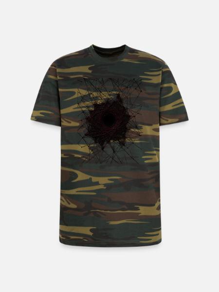 Dark Vortex Web Mandala - Unisex Camo Tee - green camo