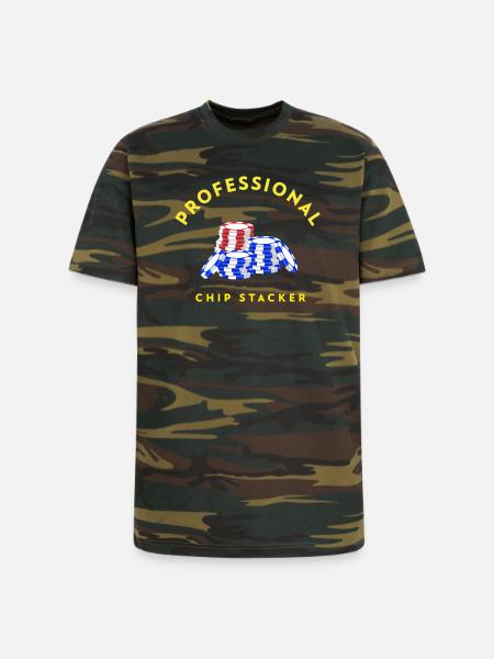 Professional_Chip_Stacker - Unisex Camo Tee - green camo