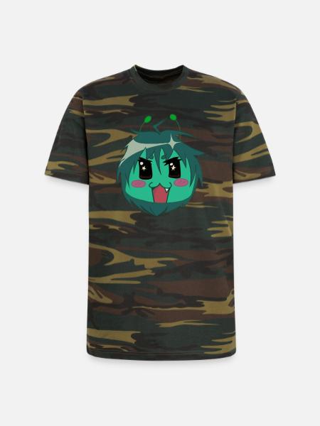 Cute alien anime style - Unisex Camo Tee - green camo