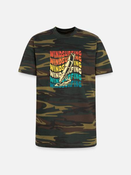 Windsurf Water Sports Windsurfing - Unisex Camo Tee - green camo