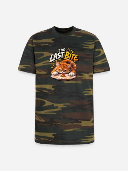 The Last Bite Cat Pizza - Unisex Camo Tee - green camo