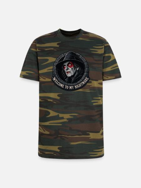 Nightmare Witch in Stone Ring - Unisex Camo Tee - green camo