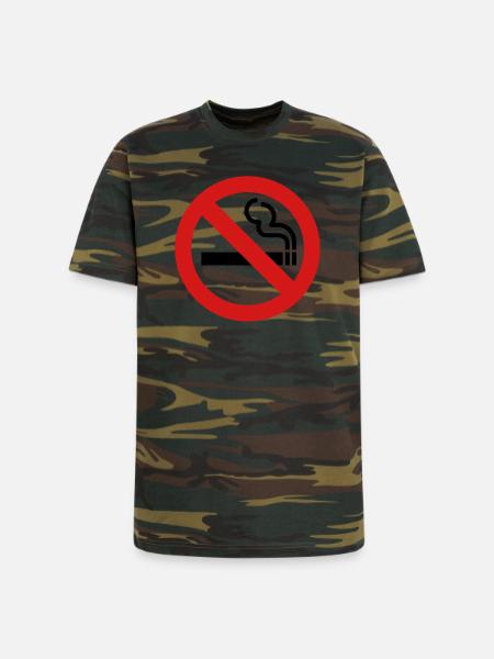 No Smoking - Unisex Camo Tee - green camo
