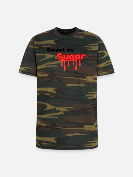 Sweet_as_sugar typography design - Unisex Camo Tee - green camo