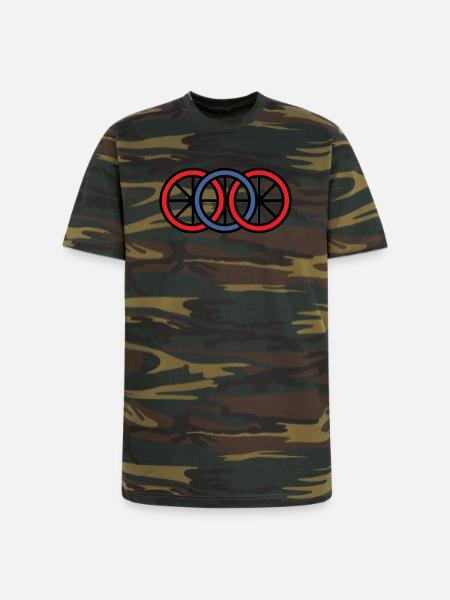 Bike Wheels Rings Logo - Unisex Camo Tee - green camo