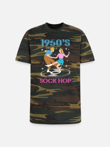 Sock Hop 1950s Dance Party - Unisex Camo Tee - green camo