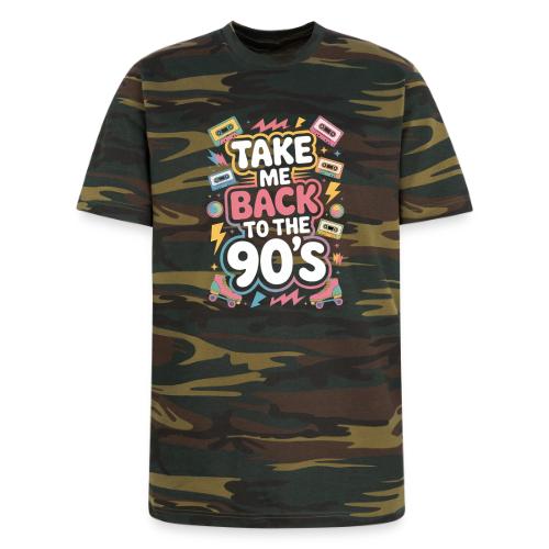 Retro 90s Take Me Back Graphic Art - Unisex Camo Tee