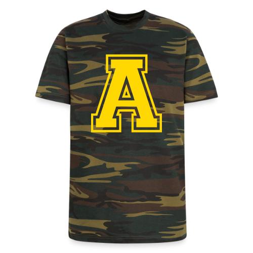 Letter A – Capital Athletic Alphabet Monogram - Unisex Camo Tee