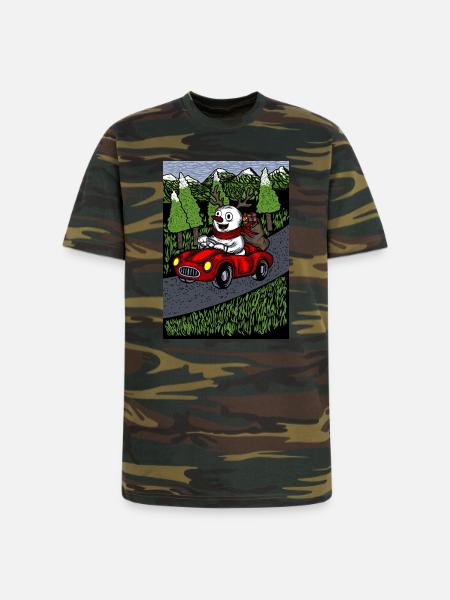 snowman blue sky version - Unisex Camo Tee - green camo