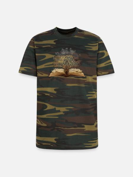 Golden book tree art - Unisex Camo Tee - green camo