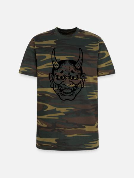 japanese demon mask - Unisex Camo Tee - green camo