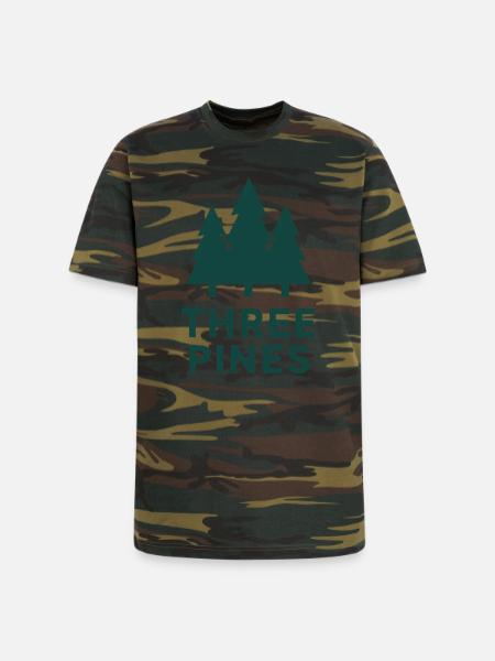 Three Pines Forest Logo - Unisex Camo Tee - green camo