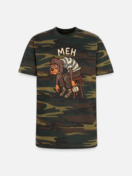 Meh Dog Striped Sweater - Unisex Camo Tee - green camo