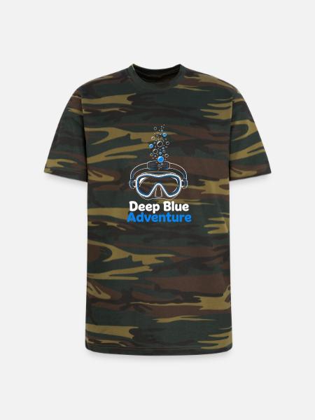 Deep Blue Adventure Dive Mask - Unisex Camo Tee - green camo