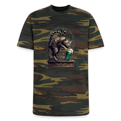 Lucky Last Call Cat Graphic Tee - Unisex Camo Tee