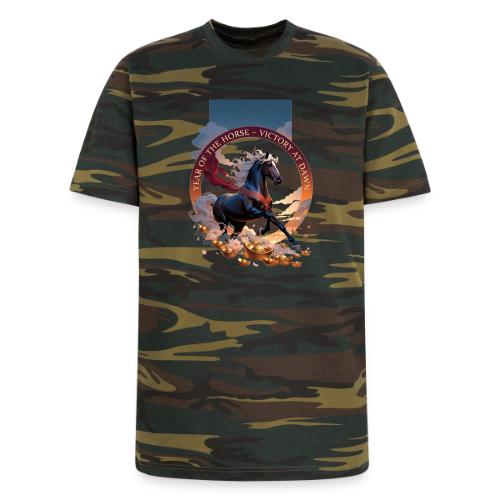 Year of the Horse Dawn T Shirt,Lunar New Year Gift - Unisex Camo Tee