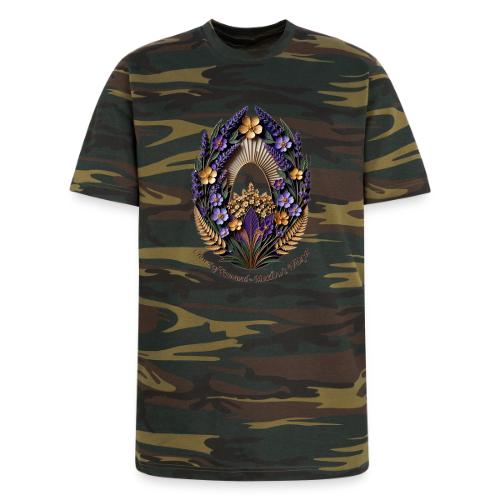 Easter Meadow Crown Renewal T Shirt, Spring Gift - Unisex Camo Tee