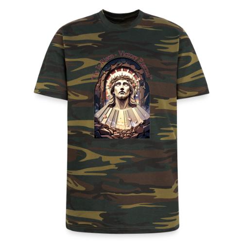 Easter He Is Risen Face of Christ T Shirt, Gift - Unisex Camo Tee