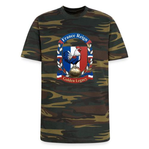 France Rooster Reign T-Shirt, Tricolore Pride Gift - Unisex Camo Tee