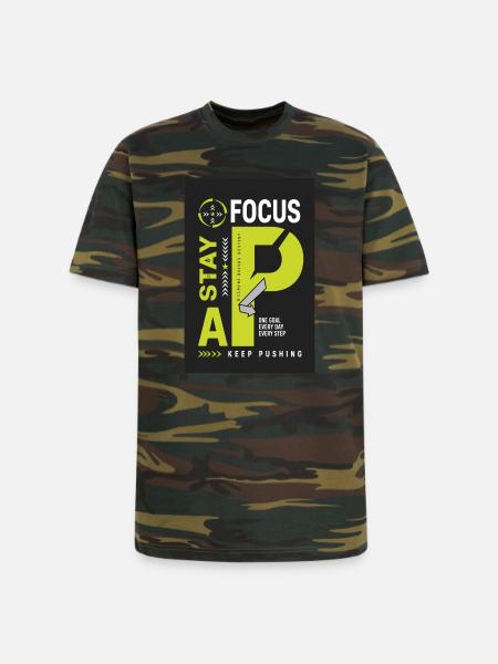 one goal every day every step - Unisex Camo Tee - green camo
