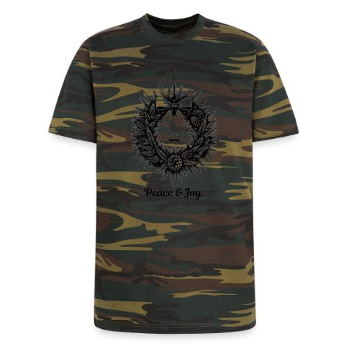 Peace & Joy T-Shirt | Minimalist Elegant Christmas - Unisex Camo Tee