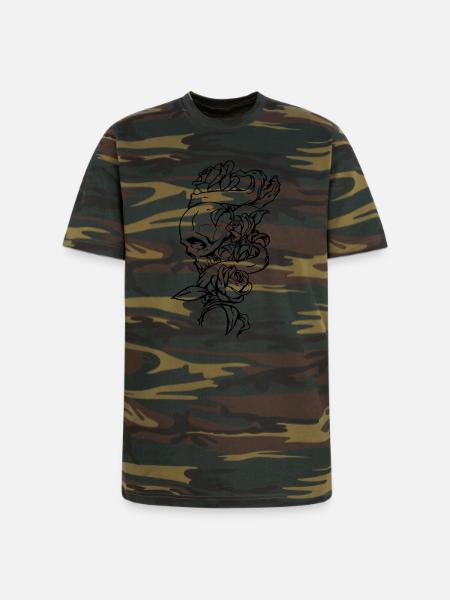 skullandrose - Unisex Camo Tee - green camo
