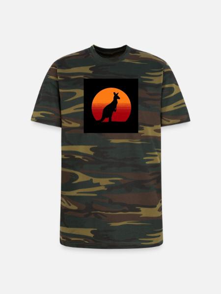 Sunrise Kangaroo Spirit - Unisex Camo Tee - green camo