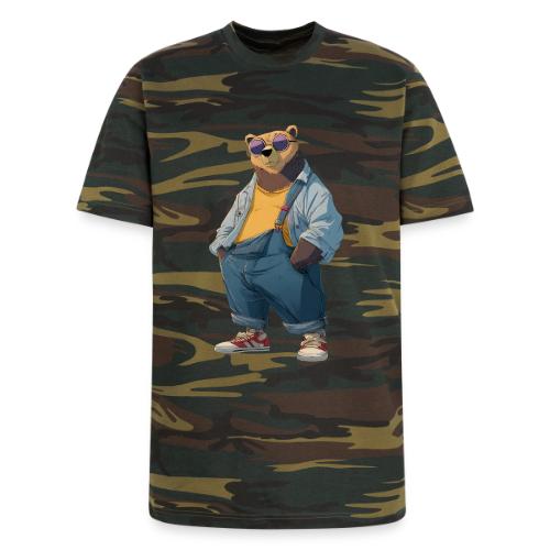 Fashion Streetwear Bear Cartoon Art - Unisex Camo Tee