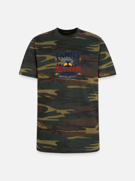 Family Reunion 2026 Emblem Design - Unisex Camo Tee - green camo