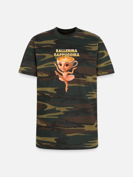 Ballerina Cappuccino Latte Art - Unisex Camo Tee - green camo
