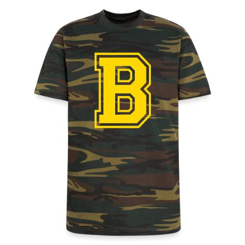 Letter B – Capital Athletic Alphabet Monogram - Unisex Camo Tee
