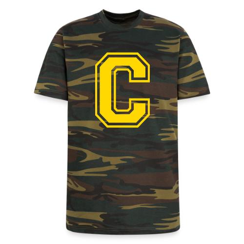 Letter C – Capital Athletic Alphabet Monogram - Unisex Camo Tee