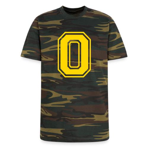 Letter O – Capital Athletic Alphabet Monogram - Unisex Camo Tee