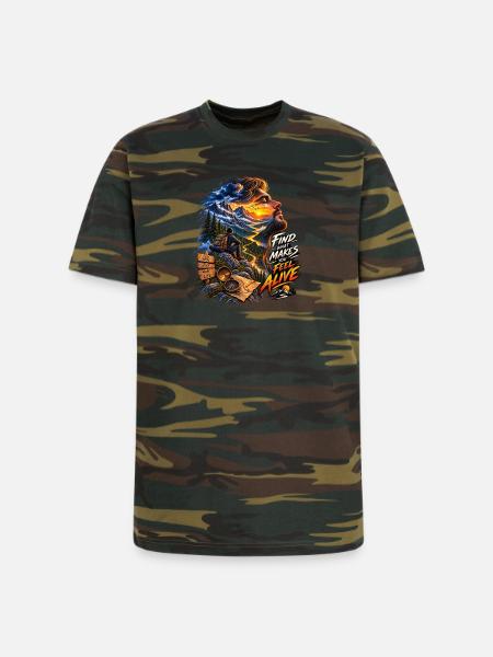 Feel Alive Summit Adventure - Unisex Camo Tee - green camo