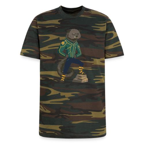 Raccoon Ranger in Neon Armor - Unisex Camo Tee