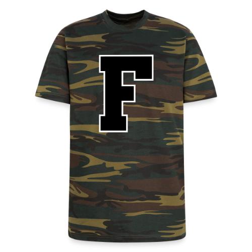 Varsity Letter F Athletic Monogram - Unisex Camo Tee